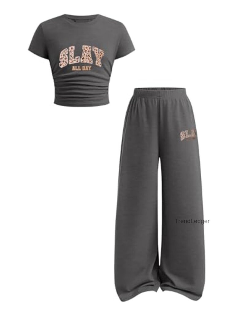 Tween Girls 2-Piece Outfit Set Short Sleeve Tee & Wide Leg Pants